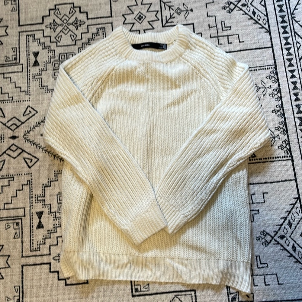 White knit sweater